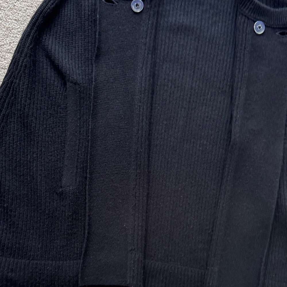 Classics Entier Black Ribbed Knit Shawl/Cardigan - Picture 9 of 12